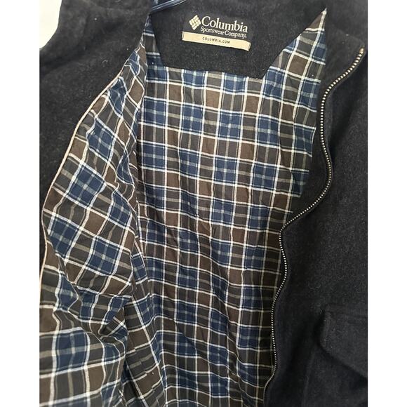 Columbia Wool Plaid Lined Insulated Warm Heavy Winter Jacket/Coat Mens Sz Large - Picture 7 of 9